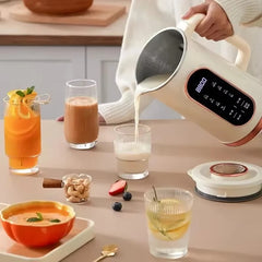 1.5L Multifunctional 10-Blade Blender & Soymilk Maker - 600W Heating & Blending Machine with 304 Stainless Steel Liner