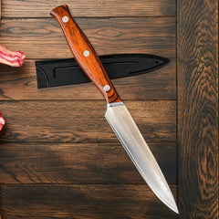 67-Layer Damascus Steel Fruit & Kitchen Knife - 4.7 Inch Paring Knife with Premium Colored Wood Handle