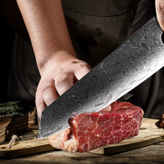 8-Inch Damascus Steel Chef Knife - 67-Layer High Carbon Kitchen Knife with Ergonomic G10 Handle