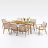 9-Piece Patio Dining Set for 8, Outdoor Aluminum Table with Umbrella Hole, Teak
