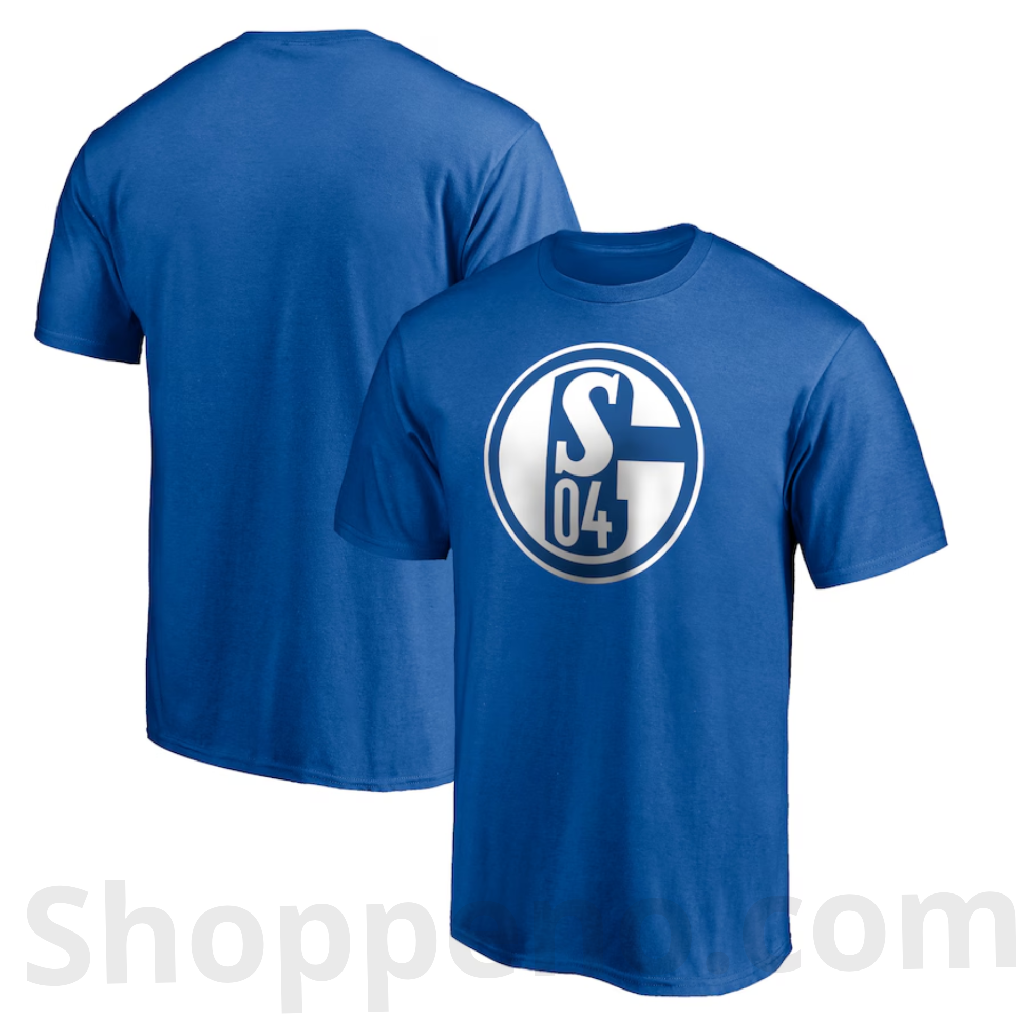FC Schalke 04 Primary Logo T-Shirt – Royal Blue, 100% Cotton - Shoppeno™