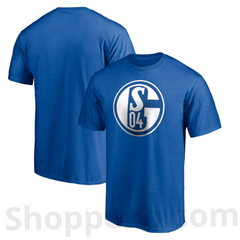 FC Schalke 04 Primary Logo T-Shirt – Royal Blue, 100% Cotton - Shoppeno™