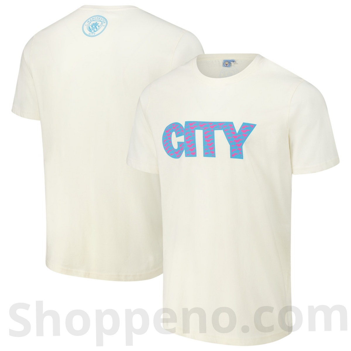Manchester City Logo T-Shirt – Cream - Shoppeno™