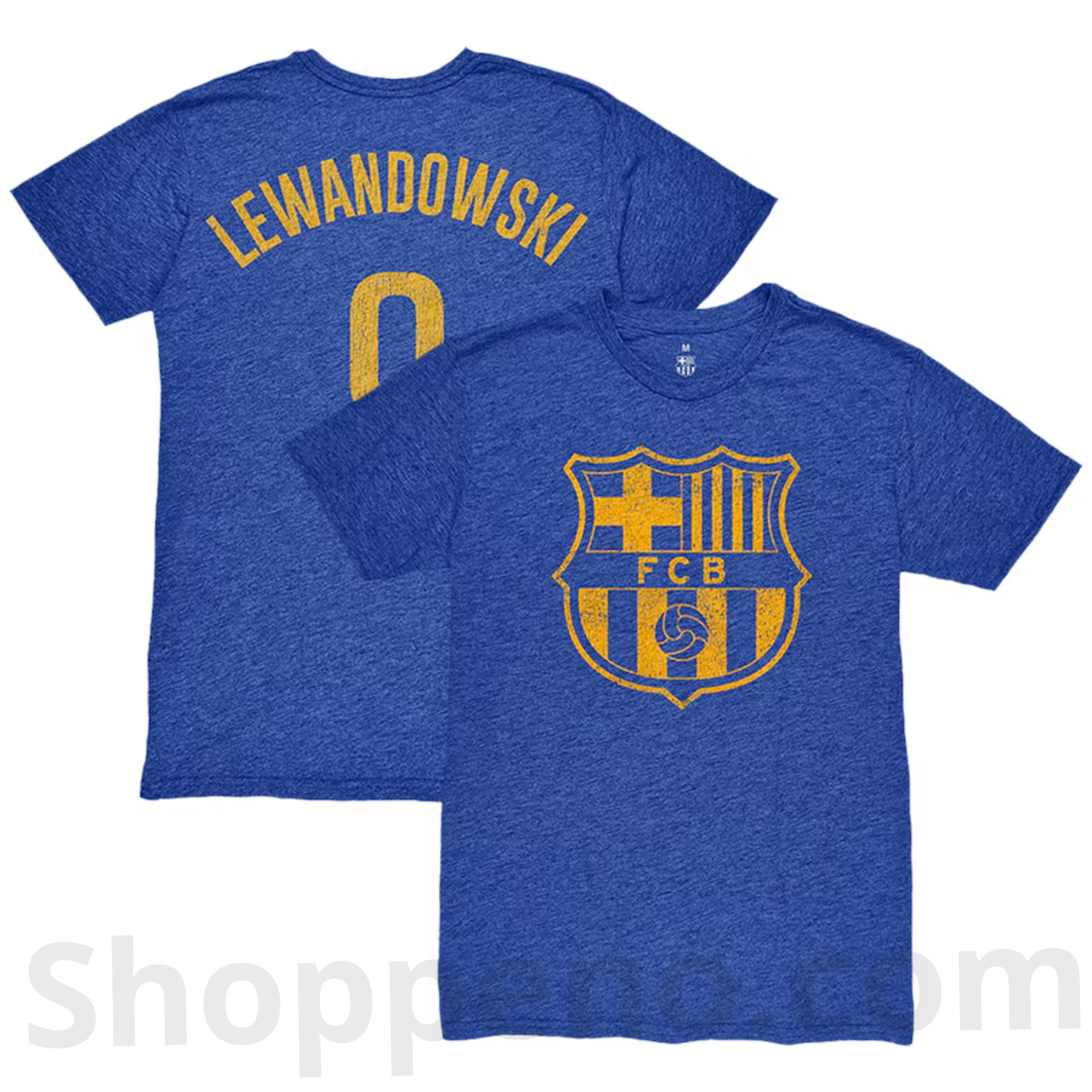 Robert Lewandowski Barcelona Player Name & Number Tri-Blend T-Shirt – Heather Royal - Shoppeno™
