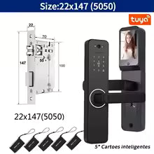Tuya WiFi Smart Door Lock with Fingerprint, Password, RFID & App Unlock | 22X147