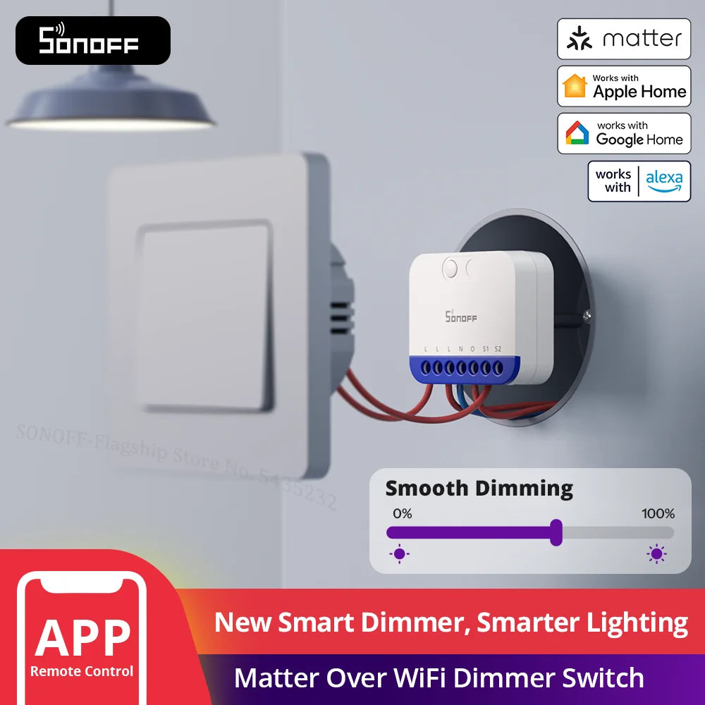 Smart Wi-Fi Dimmer Switch Matter-Enabled for Google Home Apple Home Alexa | MINI-DIM