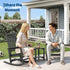 HDPE Rocking Chair Outdoor Set of 2 with Side Table - Poly High Back Porch Rocker Chairs for Adults - All Weather Resistant Furniture for Patio Front Porch - Black