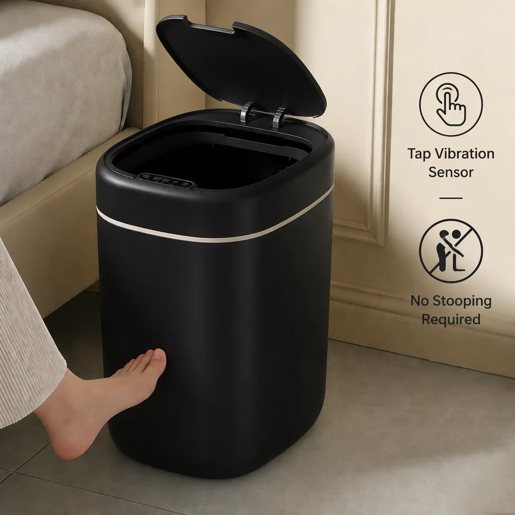 17L Large Capacity Smart Sensor Trash Can with 3 Induction Modes, Touch Control & Odor Sealed Airtight Lid Design, Easy To Clean Durable Touchless Automatic Waste Bin for Bathroom Office Household Use
