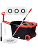 Spin Mop and Bucket with Wringer Set Rolling System