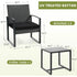 3 Piece Wicker Patio Bistro Set with Coffee Table Rattan Conversation Furniture for Balcony Garden Poolside Porch Yard Black
