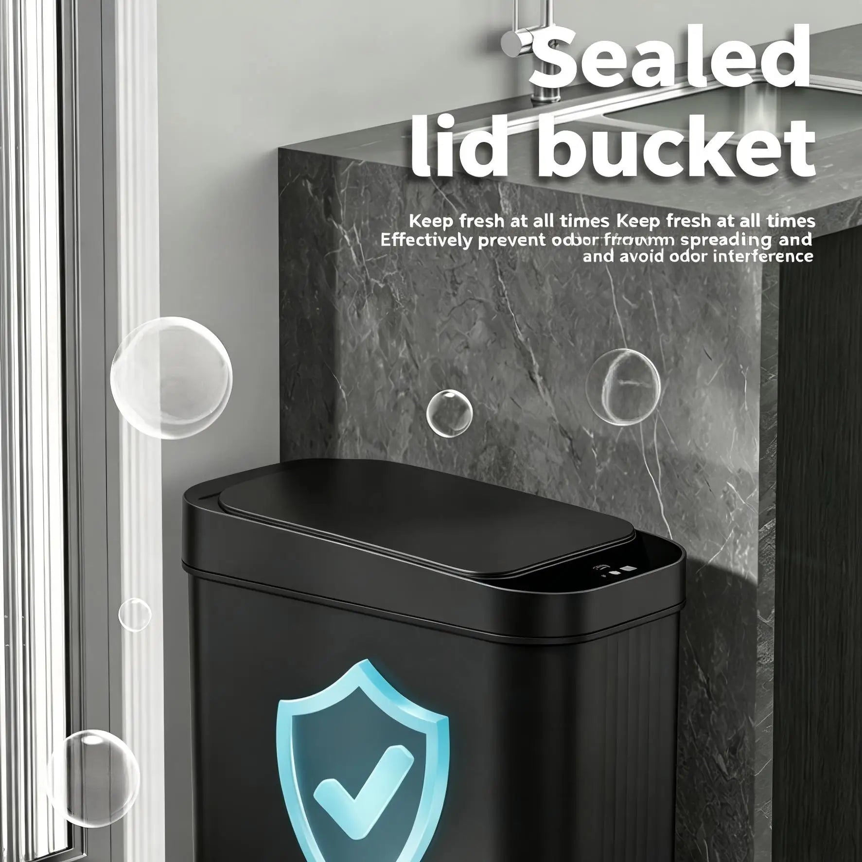 2 Pack Smart WiFi Automatic Sensor Trash Can, Touchless Electric Motion Sensor Waste Bin for Bathroom Kitchen Bedroom Slim Narrow Design