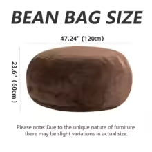 Adult Memory Foam Bean Bag Chair, 39 x 39 x 24 in, Soft Flannel Washable Cover, Padded Reading Seat for Bedroom and Dorm | 200134144