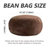 Adult Memory Foam Bean Bag Chair, 39 x 39 x 24 in, Soft Flannel Washable Cover, Padded Reading Seat for Bedroom and Dorm | 200134144