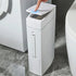Bathroom Trash Can Toilet Brush Combo Space-Saving Narrow Garbage Can with Lid