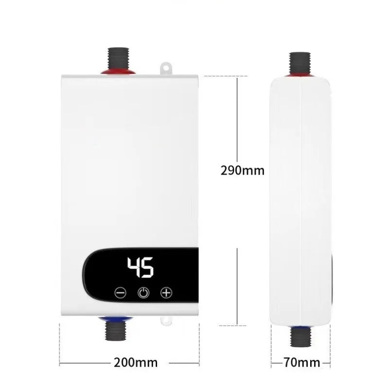 Tankless Instant Electric Water Heater Faucet Tap with LED Digital Display 5500W