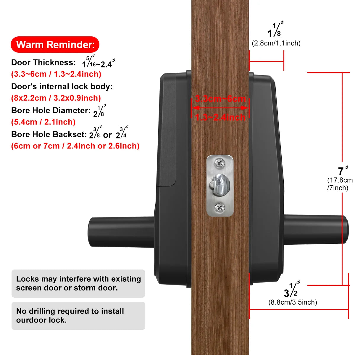 WiFi Smart Door Lock | Biometric Fingerprint, Password, Card & Key | USB Emergency Charger | Silver
