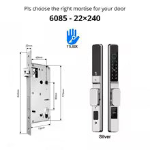 Waterproof Sliding Door Smart Lock TTLock App Alexa Fingerprint Digital Code RFID Card Anti-Lock Aluminum Glass Electronic Lock