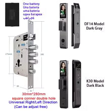 3D Face Recognition Smart Door Lock with Camera | Tuya & Smart Life App Control | Voice Intercom | Fingerprint & Password | Rechargeable Battery | 30280 SC S-H SB