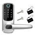 WiFi Smart Door Lock | Biometric Fingerprint, Password, Card & Key | USB Emergency Charger | Silver