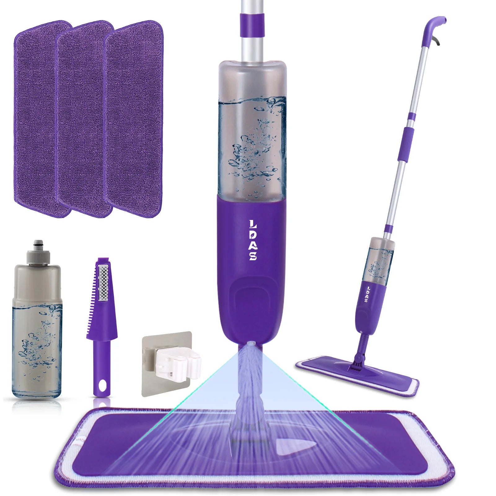 Flat Floor Cleaning Spray Mop with 16.9 fl oz Refillable Bottle