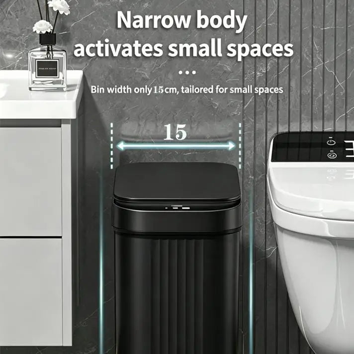 2 Pack Smart WiFi Automatic Sensor Trash Can, Touchless Electric Motion Sensor Waste Bin for Bathroom Kitchen Bedroom Slim Narrow Design