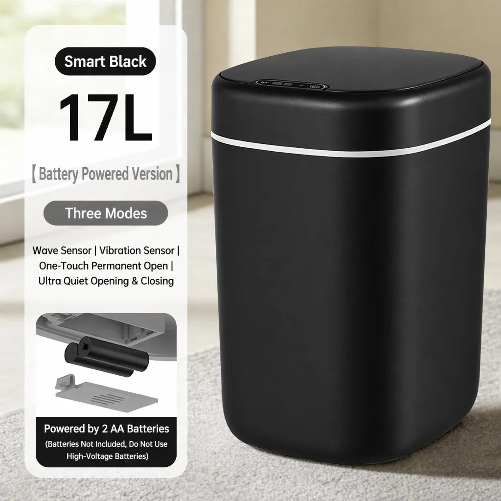 17L Large Capacity Smart Sensor Trash Can with 3 Induction Modes, Touch Control & Odor Sealed Airtight Lid Design, Easy To Clean Durable Touchless Automatic Waste Bin for Bathroom Office Household Use