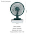 USB Rechargeable Oscillating Desk Fan 4 Speed Settings 5000mAh Table Fan