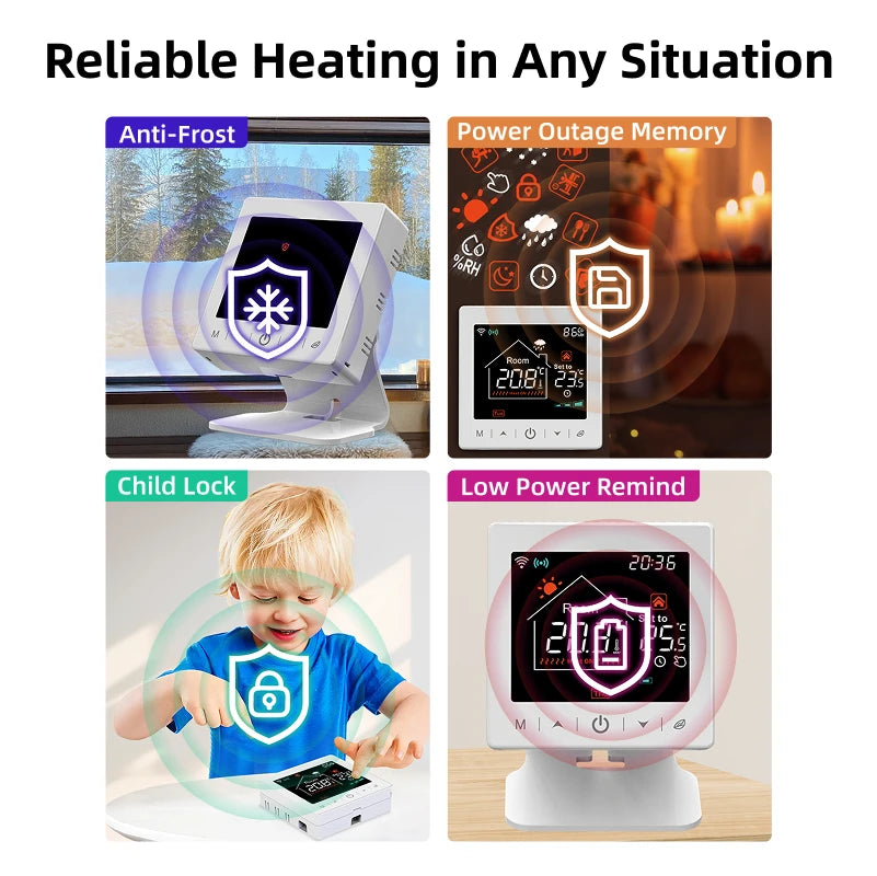 Smart Home WiFi Thermostat RF Wireless Gas Boiler Heating Programmable Room Temperature Remote Controller with Alexa Google | WiFi