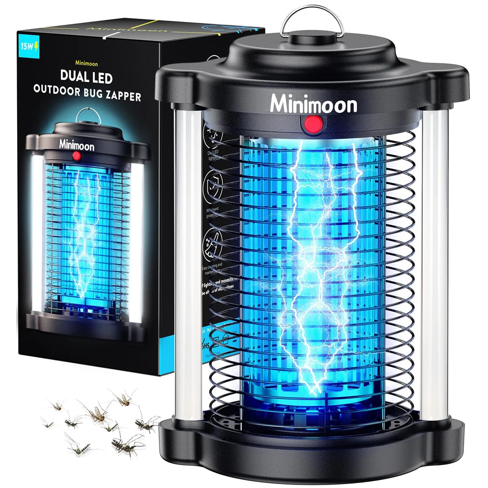 Outdoor Mosquito Bug Zapper Dual LED Light 4200V Electric Fly Trap