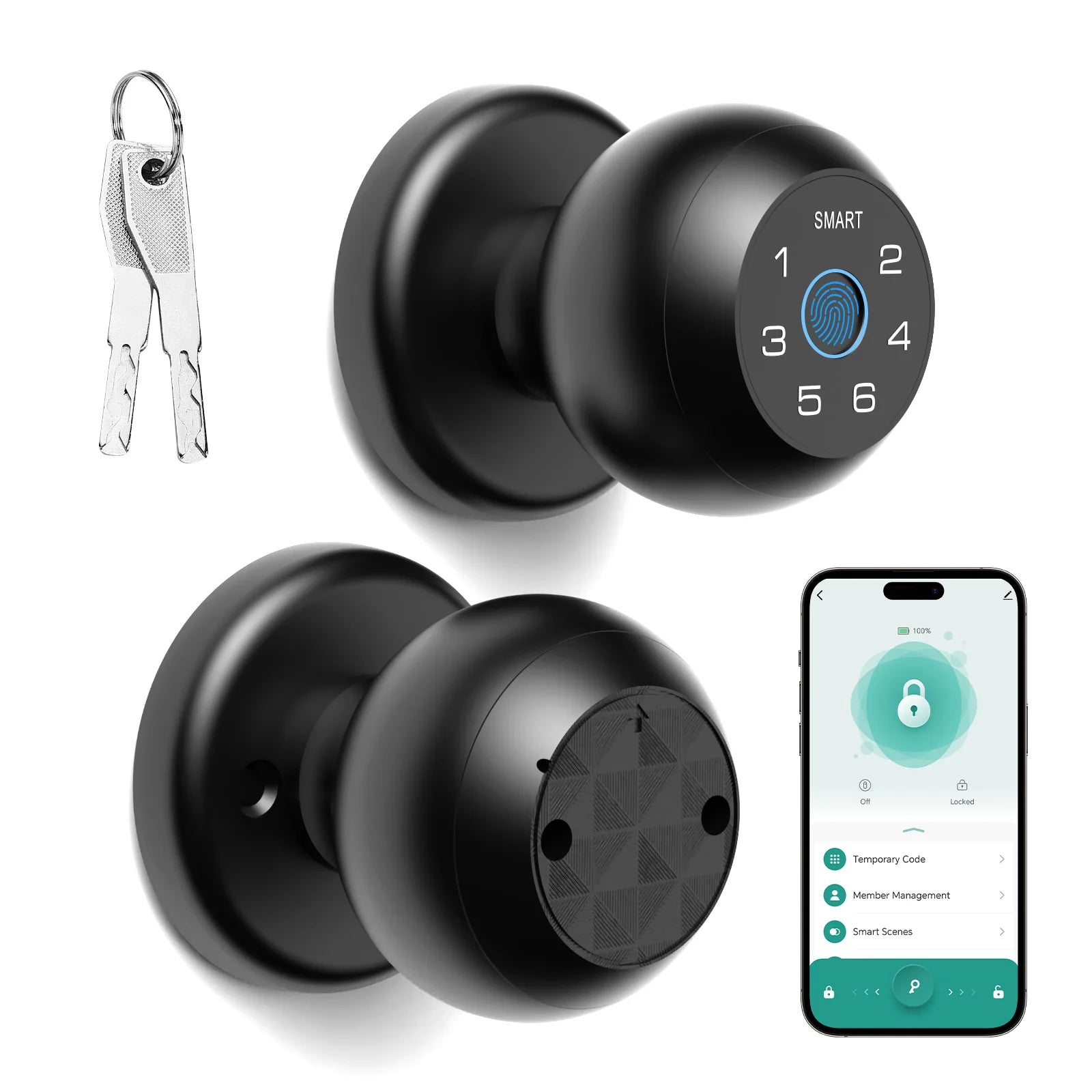 Smart Lock Fingerprint, Passcode, App Control, Type-C Emergency Power, Indoor Door Lock | 41765670