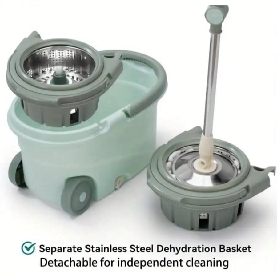 360 Spin Mop and Bucket System with Wringer 61 Inch Handle