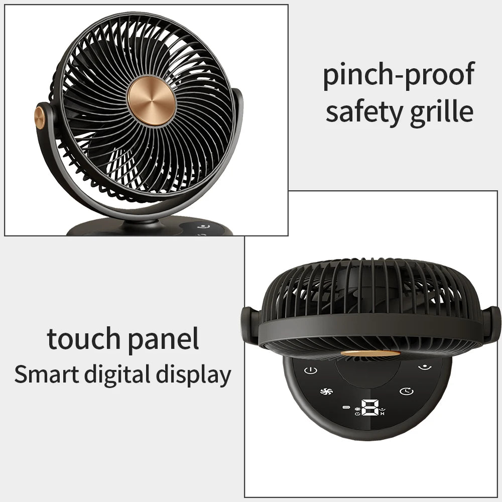 Portable 8-Inch USB Desk Fan with 5 Speeds and Oscillation | F57