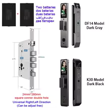3D Face Recognition Smart Door Lock with Camera | Tuya & Smart Life App Control | Voice Intercom | Fingerprint & Password | Rechargeable Battery | 30280 SC S-H SB