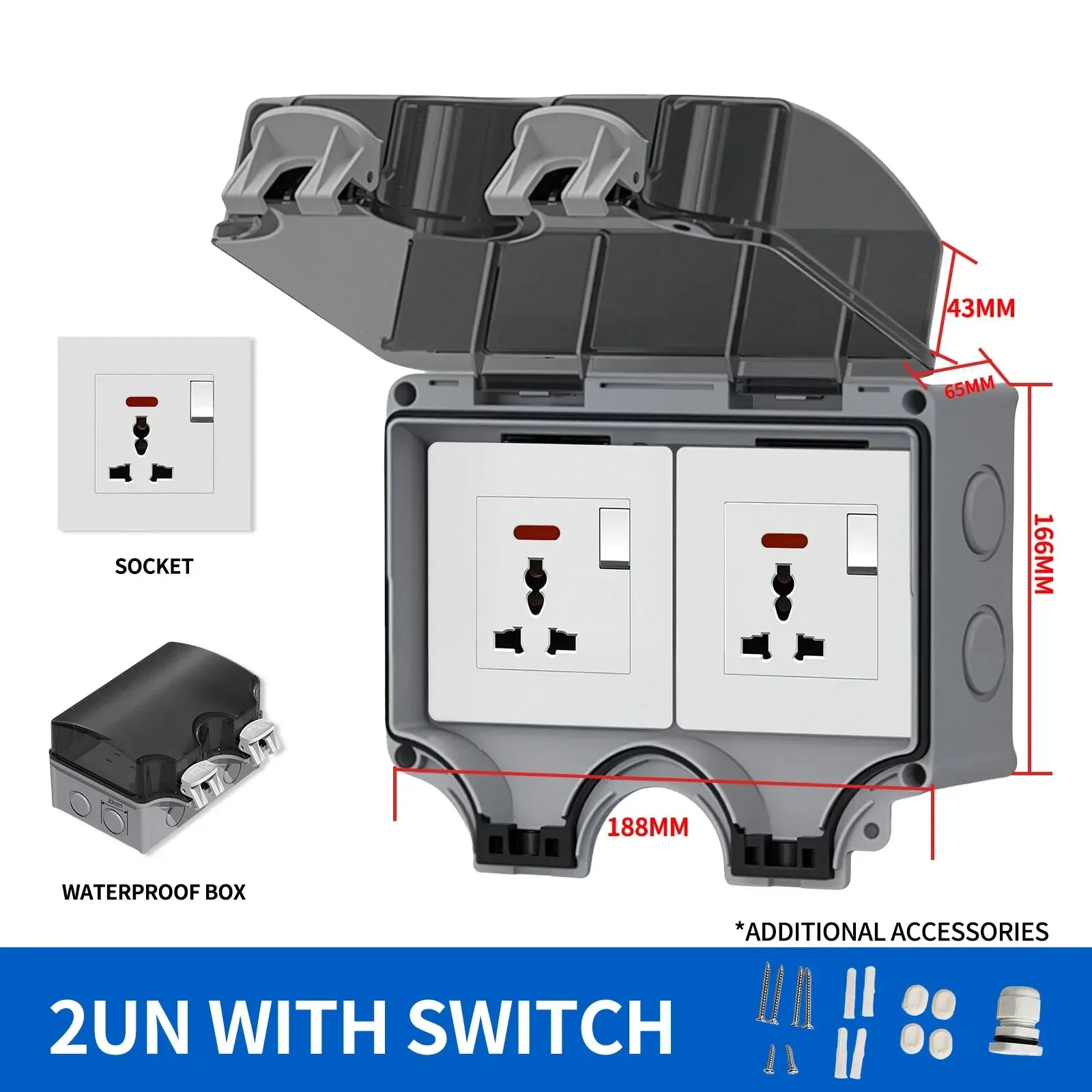 IP66 Weatherproof Outdoor Double Socket | EU
