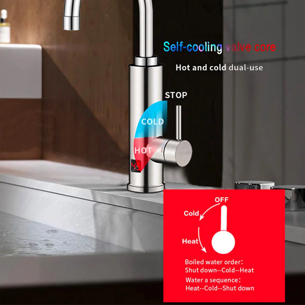 3000W Tankless Electric Water Heater Tap With Temperature Display