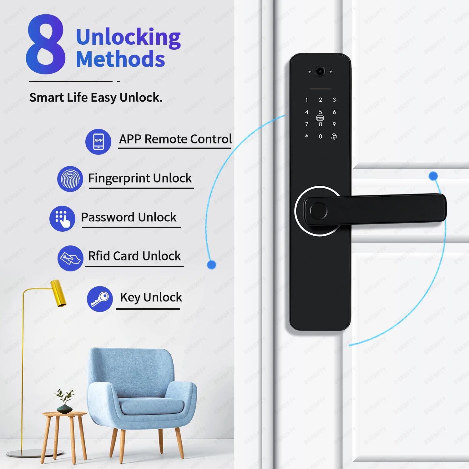 Tuya WiFi Smart Door Lock with Fingerprint, Password, RFID & App Unlock | 22X147