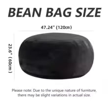 Adult Memory Foam Bean Bag Chair, 39 x 39 x 24 in, Soft Flannel Washable Cover, Padded Reading Seat for Bedroom and Dorm | 200134144