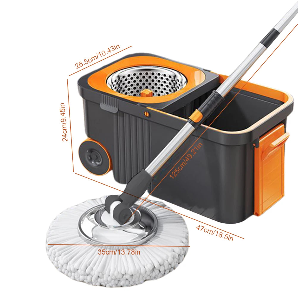 Automatic Spin Mop and Bucket Set with 6 Microfiber Refills