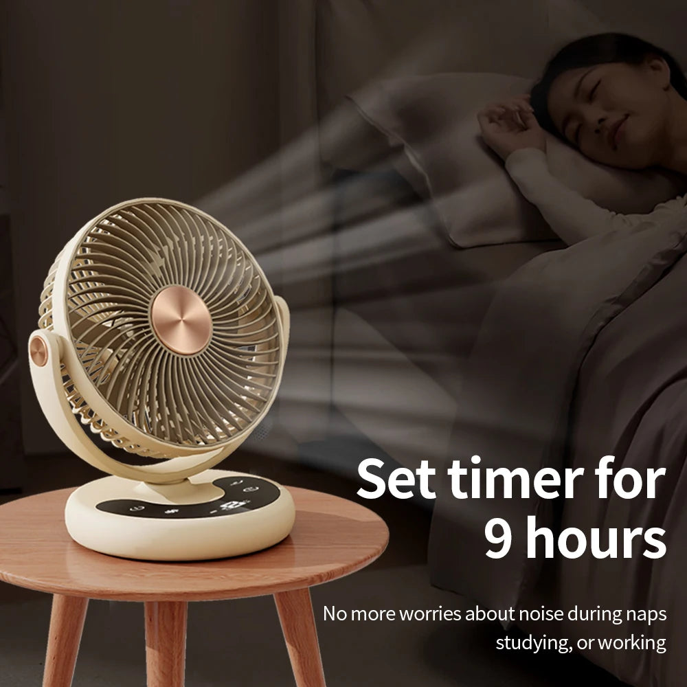Portable 8-Inch USB Desk Fan with 5 Speeds and Oscillation | F57