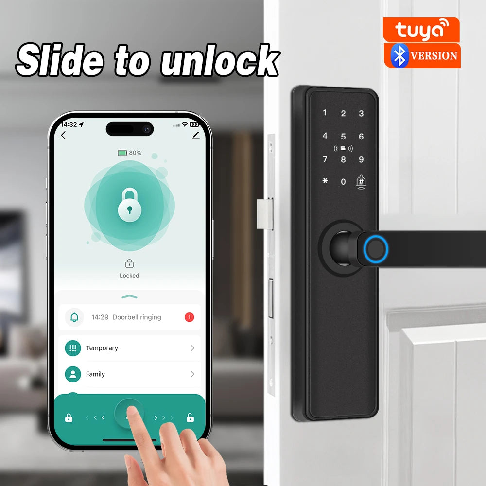 2026 Smart Door Lock With Bluetooth, Tuya App, Fingerprint & Keypad