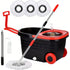 Spin Mop and Bucket with Wringer Set Rolling System