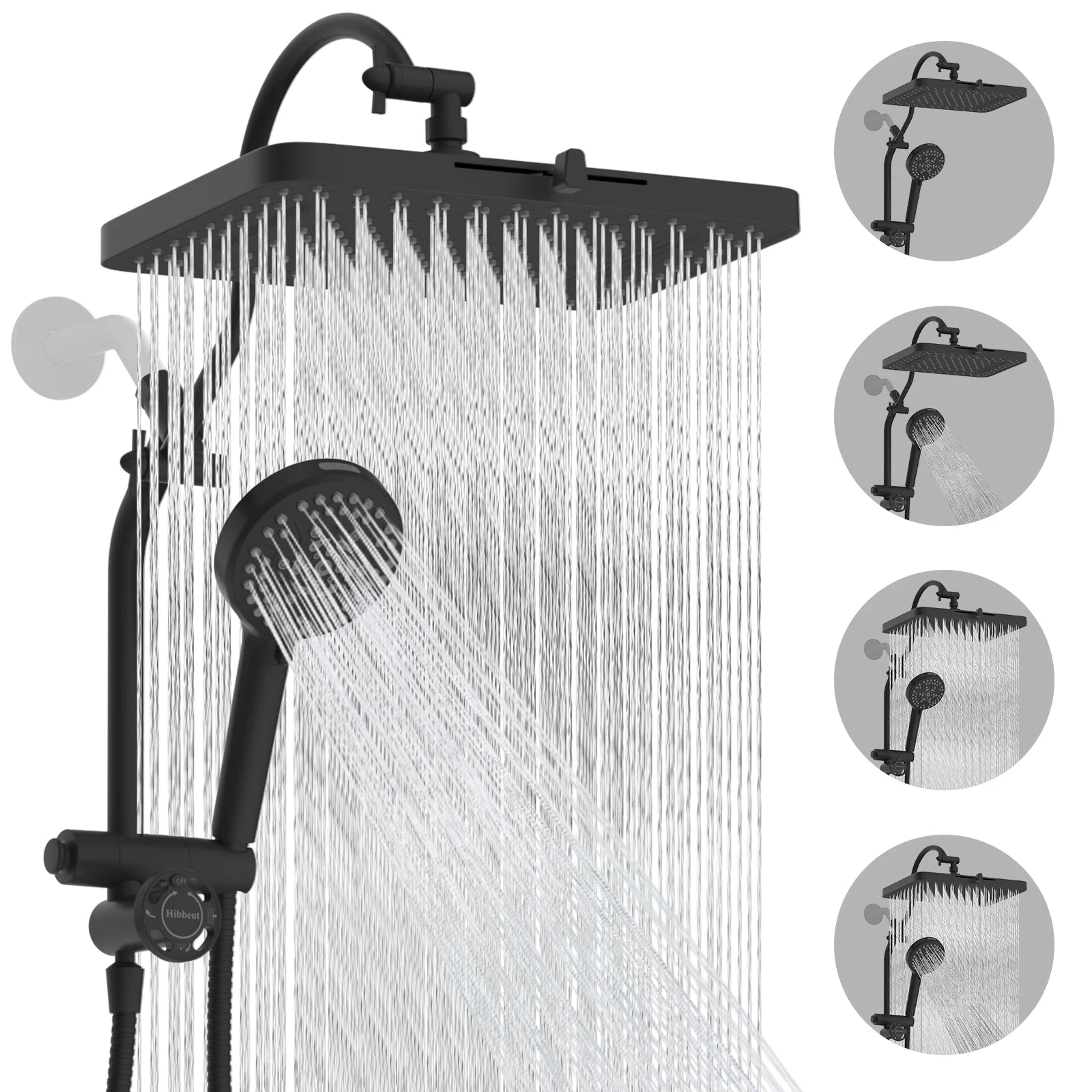 Rainfall Shower Heads with Handheld Combo 13-Inch High Pressure