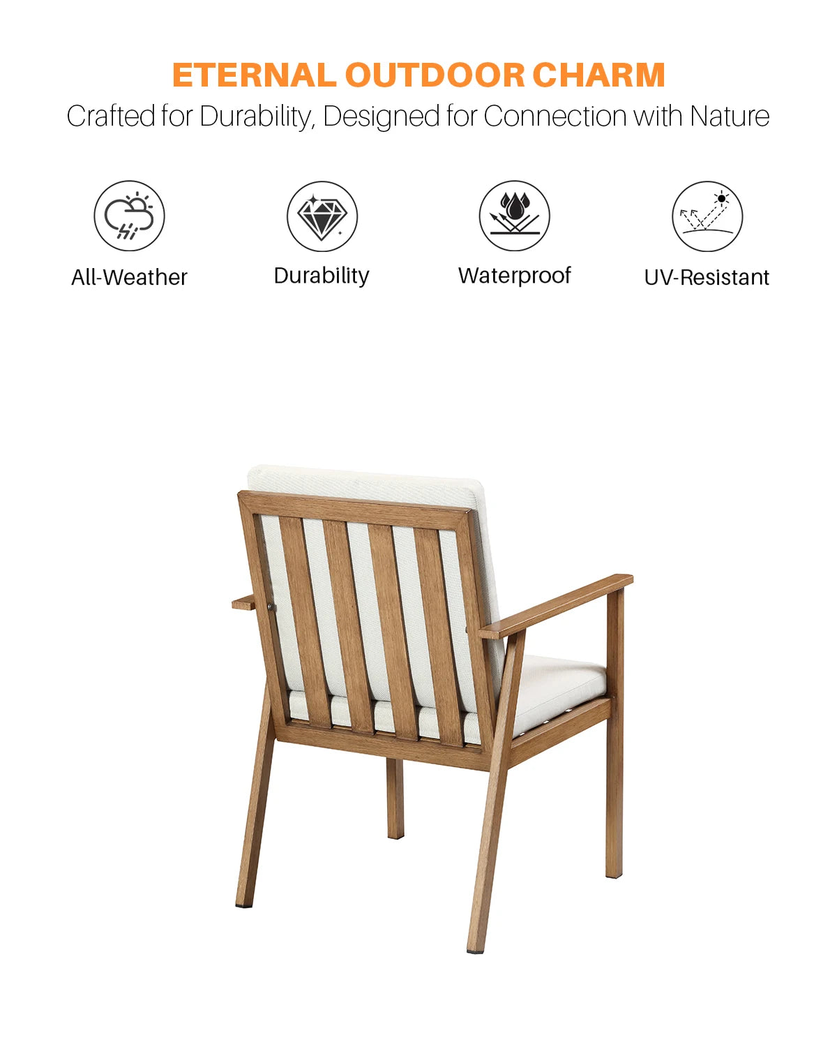 9-Piece Patio Dining Set for 8, Outdoor Aluminum Table with Umbrella Hole, Teak