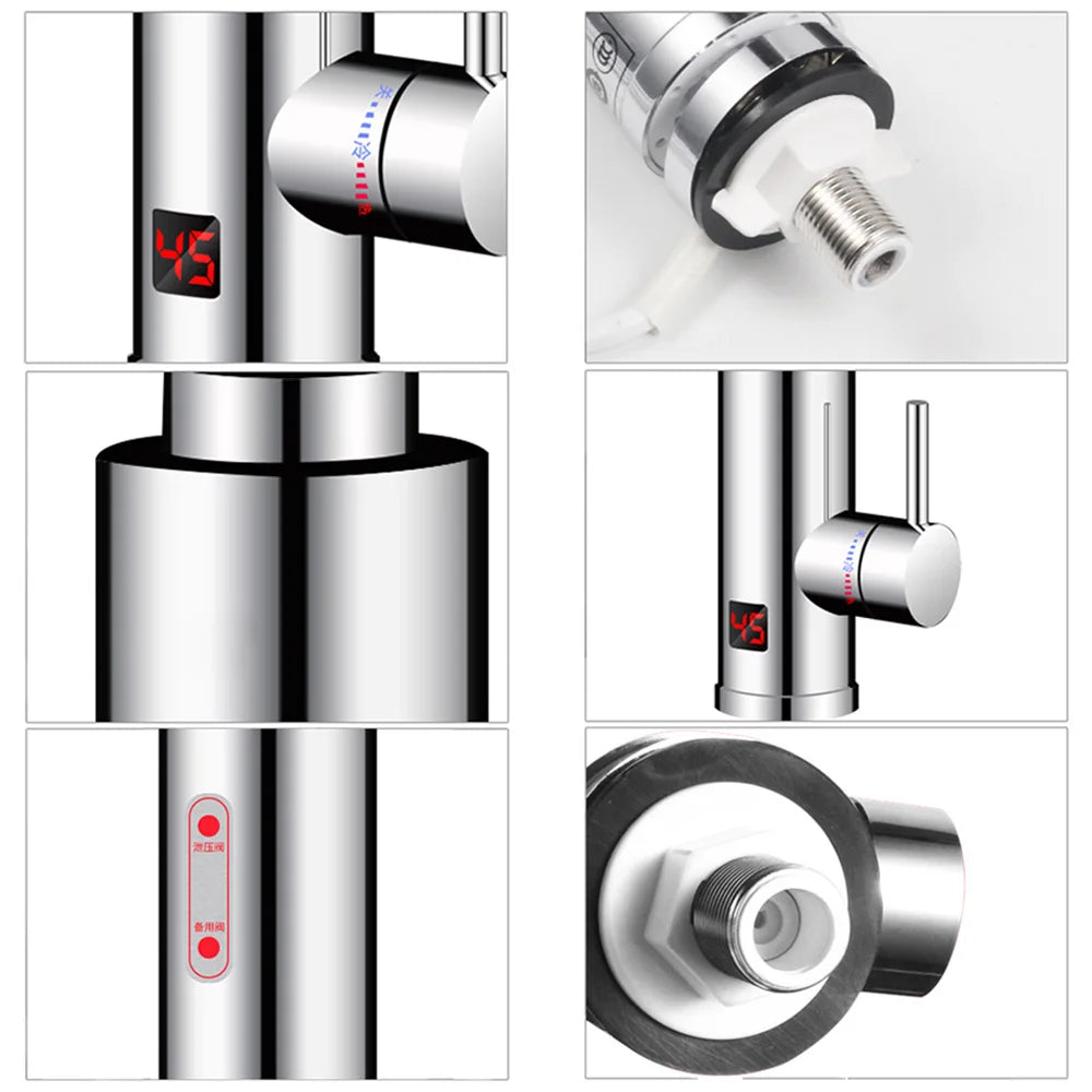 3000W Tankless Electric Water Heater Tap With Temperature Display