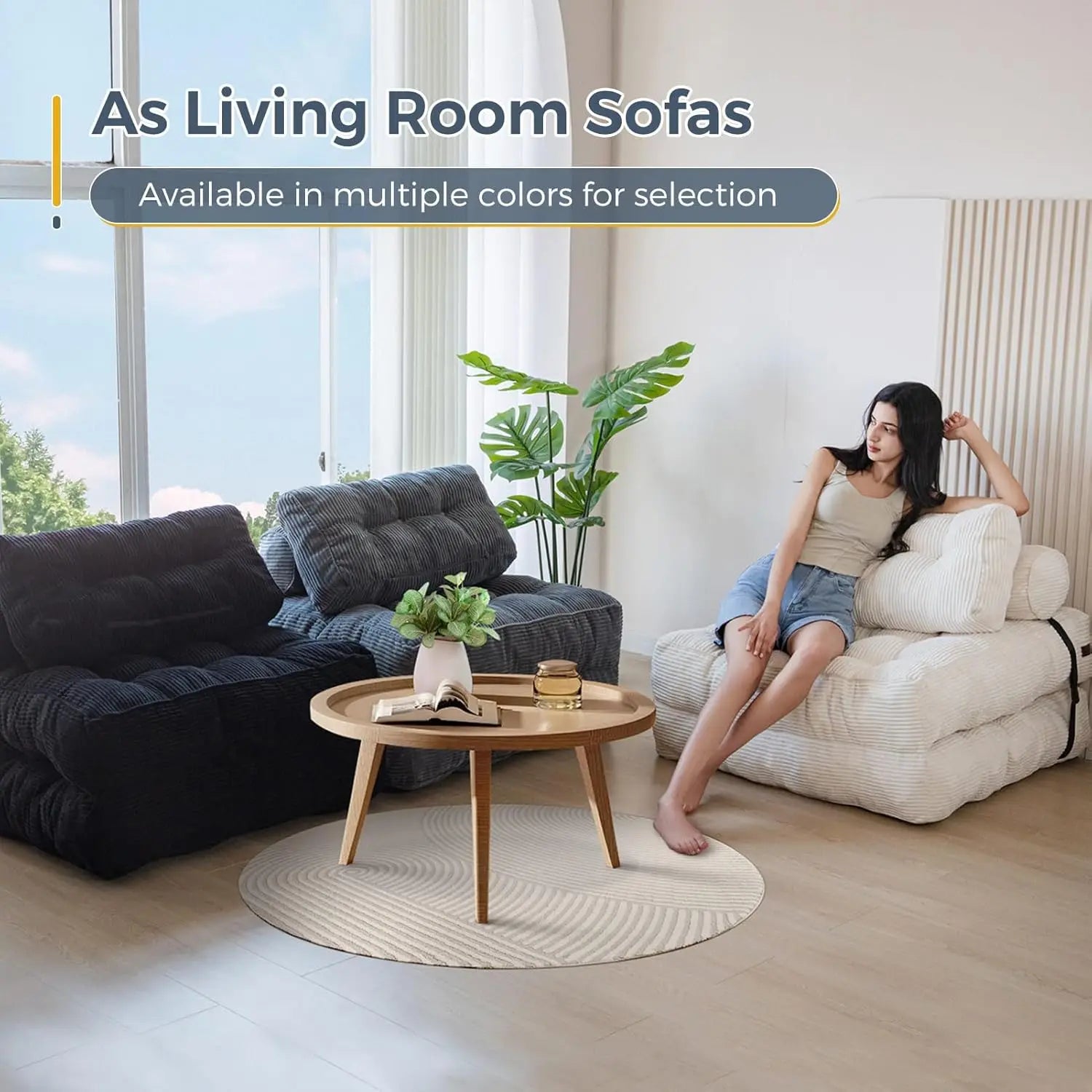 Folding Sofa Bed, Convertible Sleeper Chair with Pillow, Portable Fold Out Chair Bed Comfy Floor Sofa Lounge
