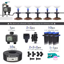 Independent Dual-Channel LCD Watering Timer Irrigation Kit | A-10m Kit