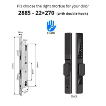 Waterproof Sliding Door Smart Lock TTLock App Alexa Fingerprint Digital Code RFID Card Anti-Lock Aluminum Glass Electronic Lock