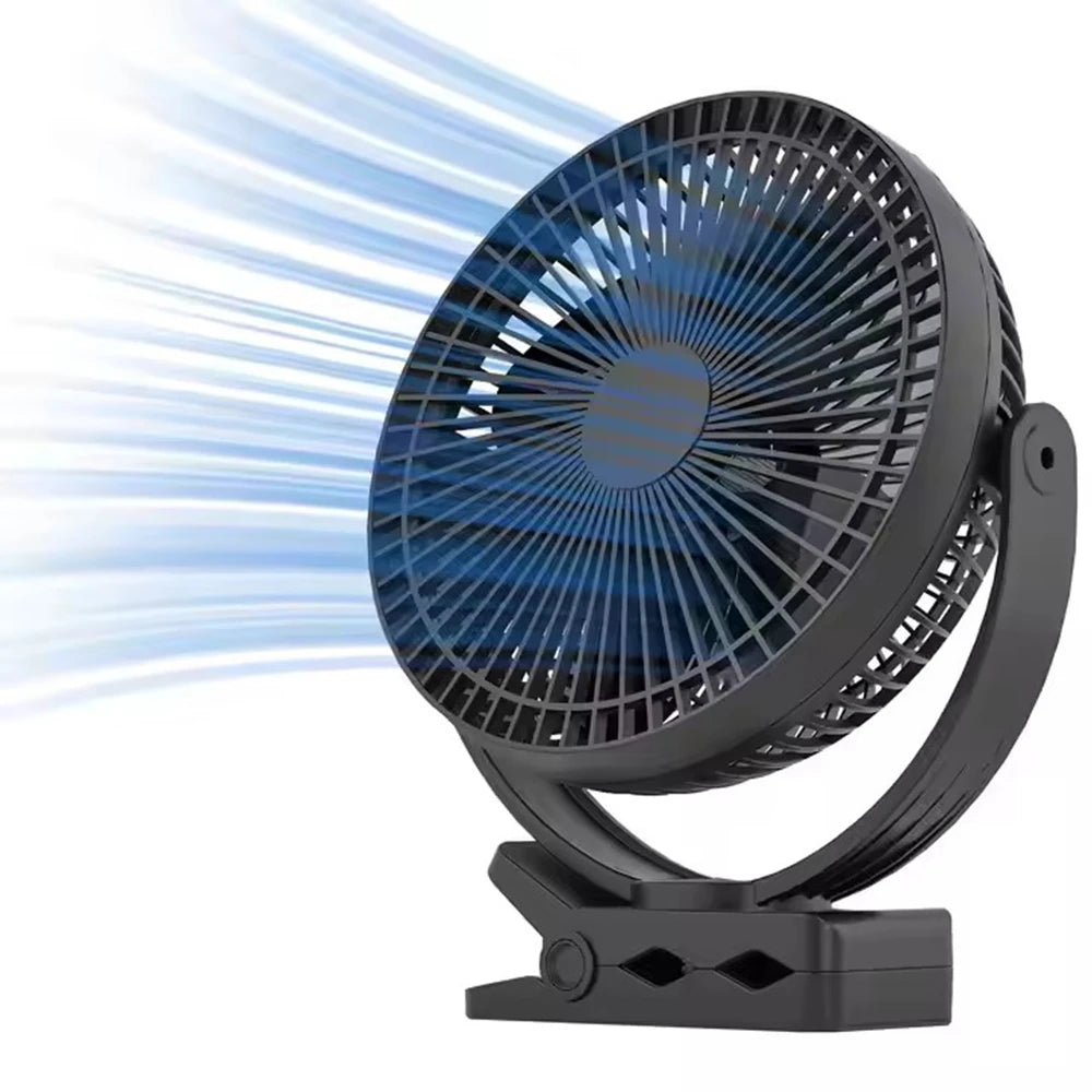 8-Inch Rechargeable Battery Operated Clip-On Air Circulating USB Fan