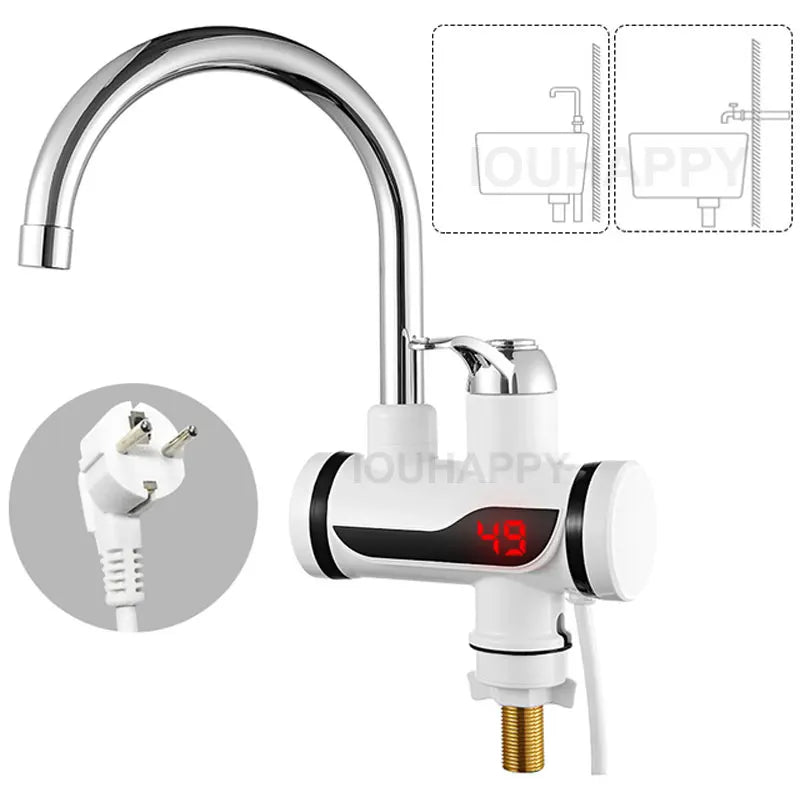 Instant Electric Water Heater Faucet with LED Temperature Display 3000W