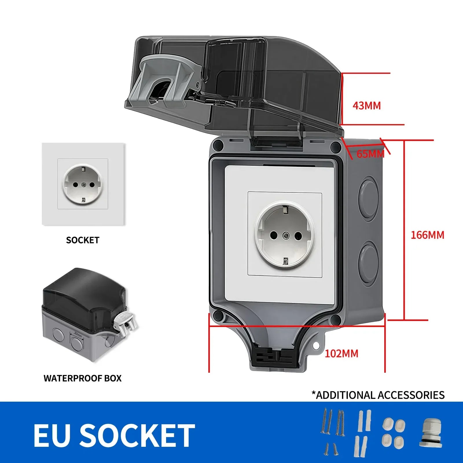 IP66 Weatherproof Outdoor Double Socket | EU